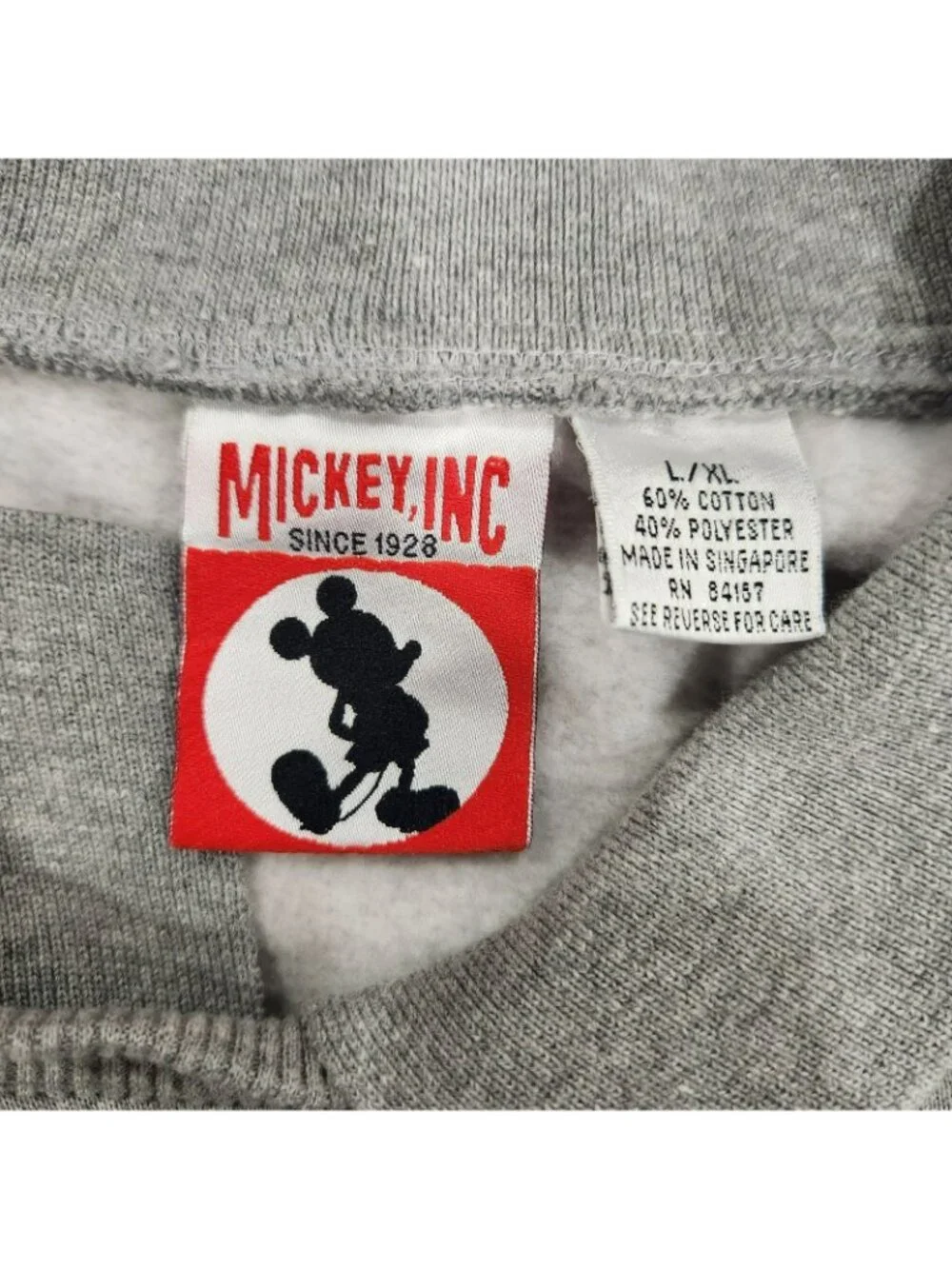 Vintage Mickey Inc Sweatshirt Mens XL Gray Winne The Pooh 90s 80s Y2K Disney - Picture 5 of 16
